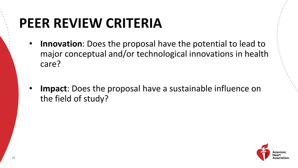 peer review criteria 2