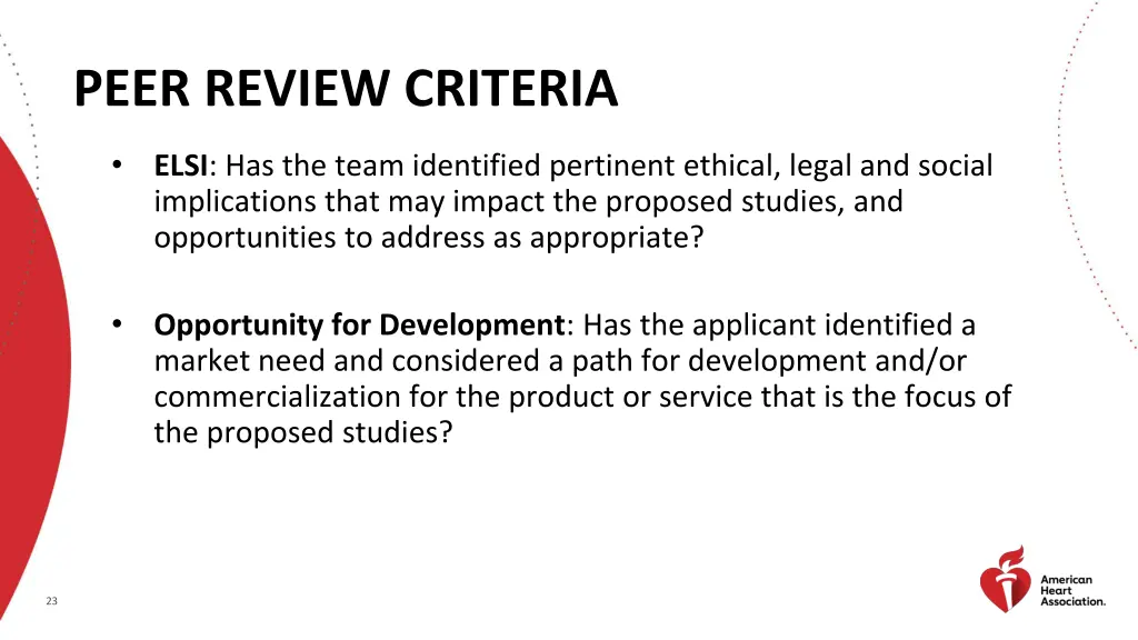 peer review criteria 3