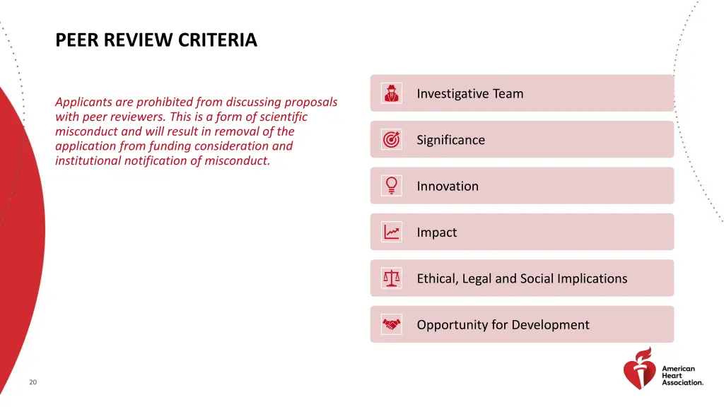 peer review criteria