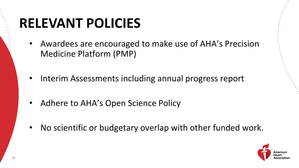 relevant policies
