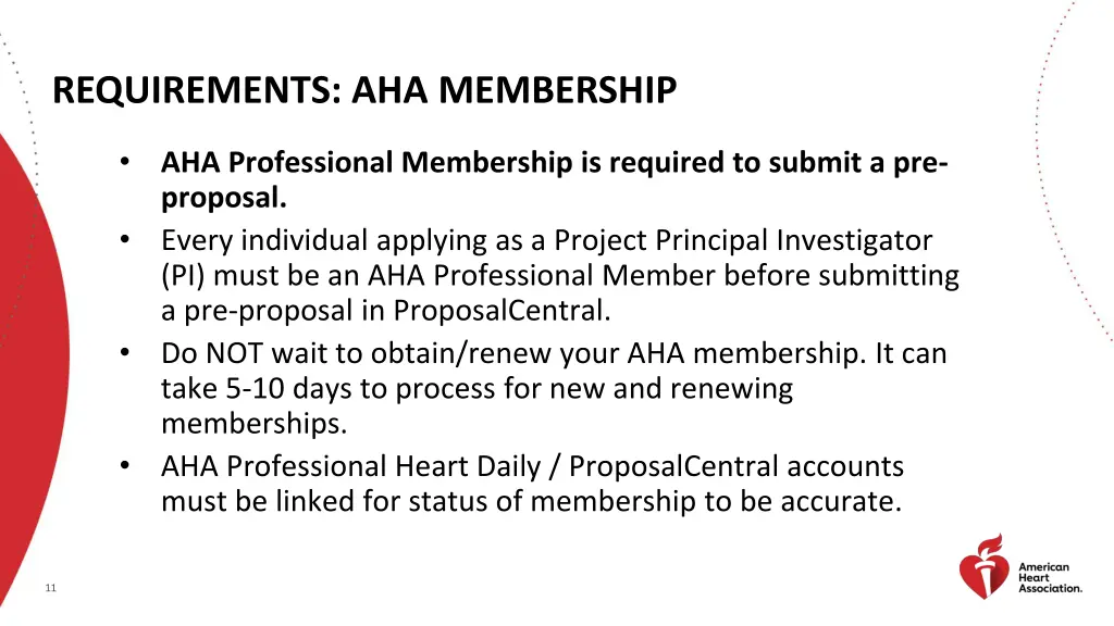 requirements aha membership