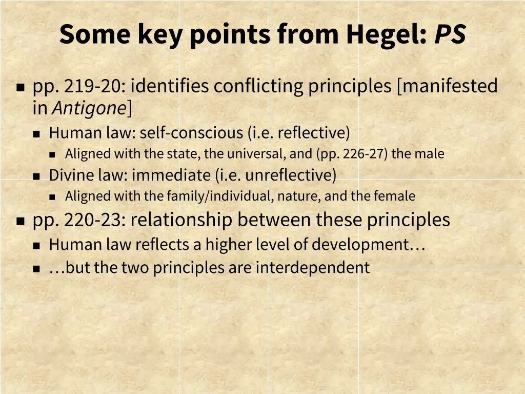 some key points from hegel ps