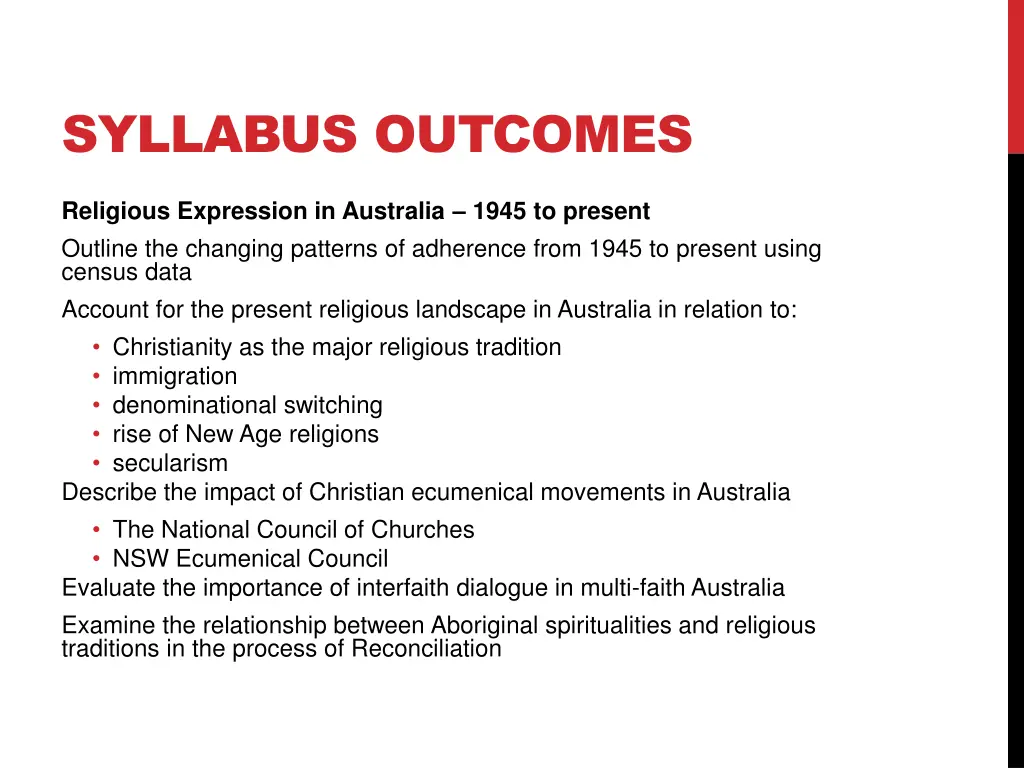 syllabus outcomes 1