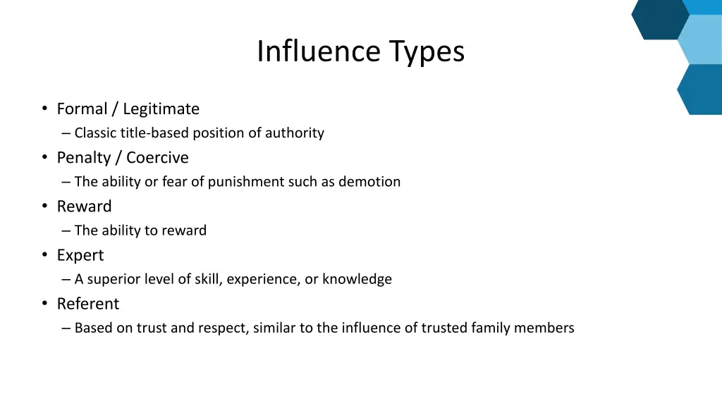 influence types