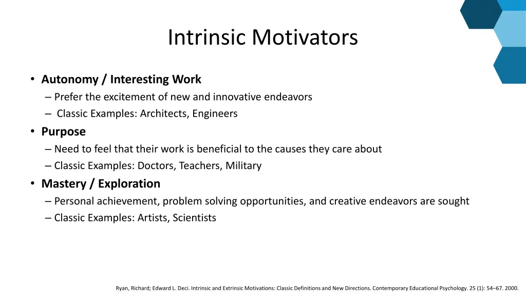 intrinsic motivators