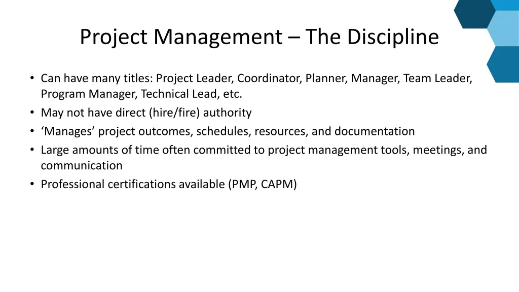 project management the discipline