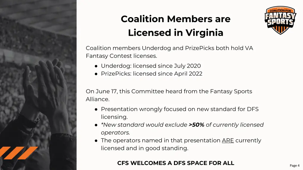 coalition members are licensed in virginia