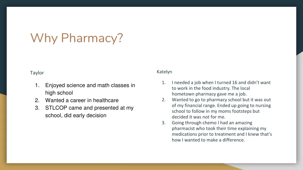 why pharmacy