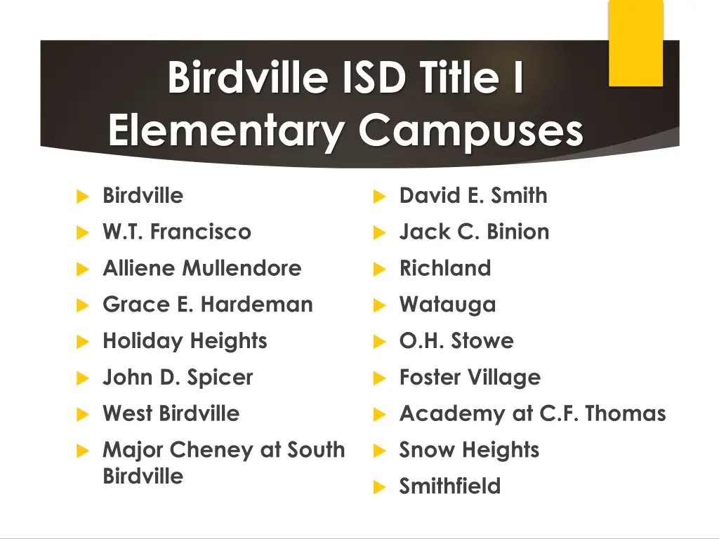 birdville isd title i elementary campuses