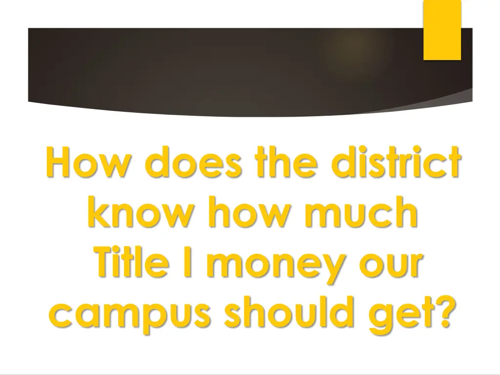 how does the district know how much title i money