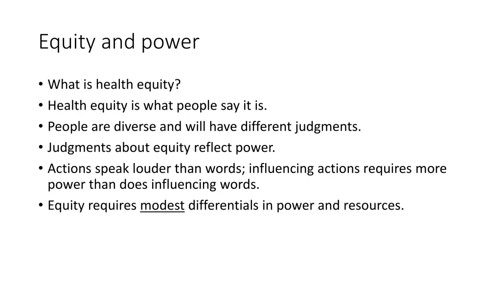 equity and power
