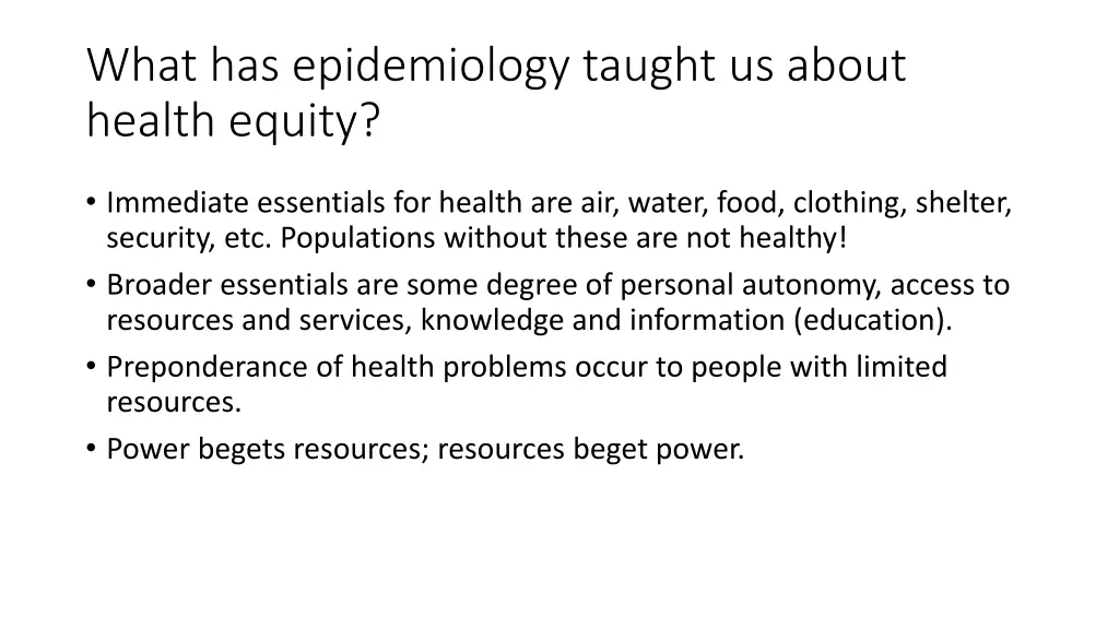 what has epidemiology taught us about health