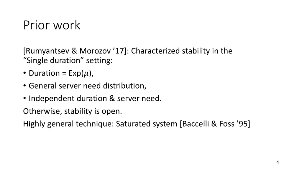 prior work