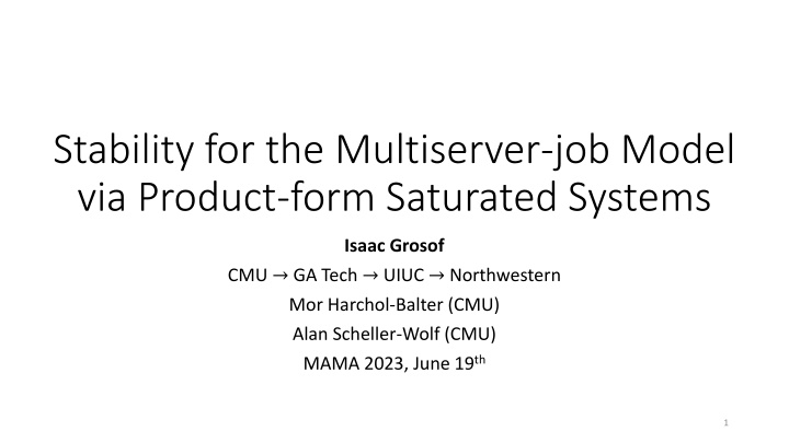 stability for the multiserver job model