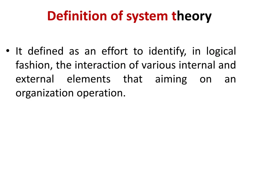definition of system theory