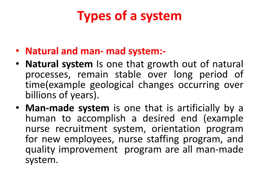 types of a system