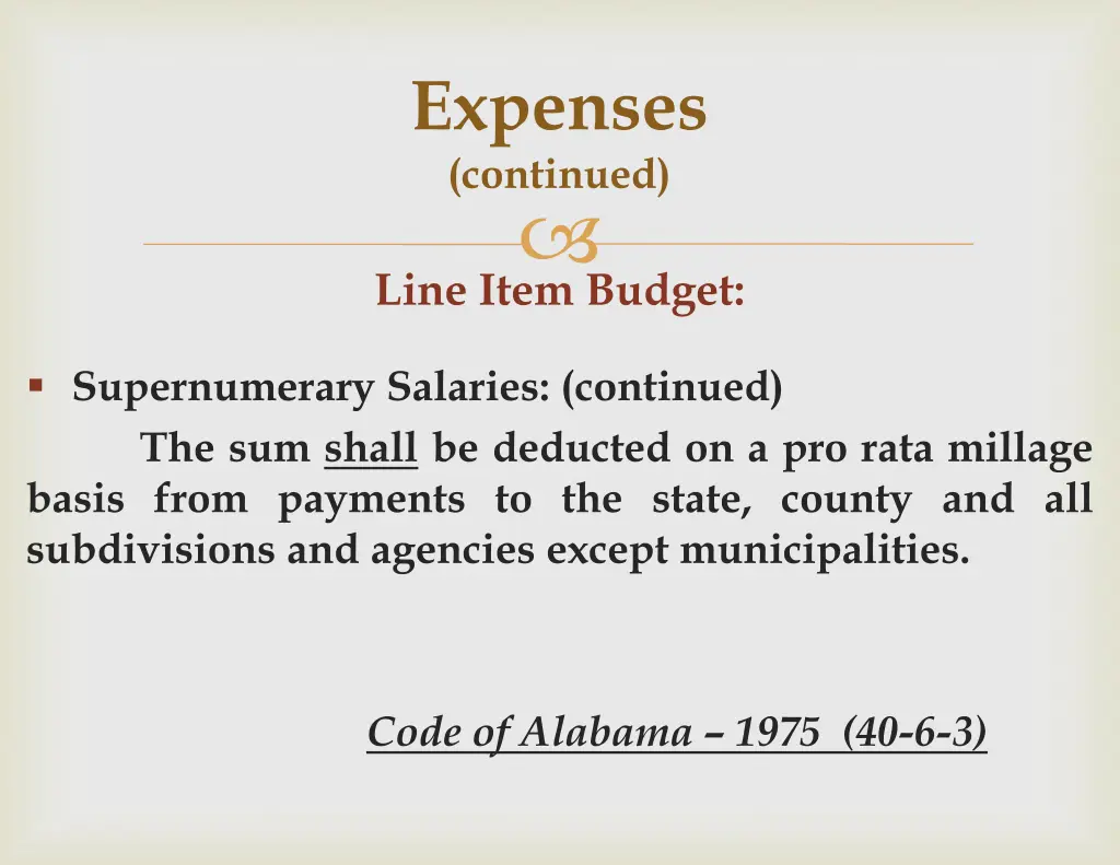 expenses continued