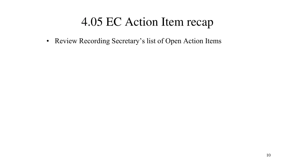 4 05 ec action item recap