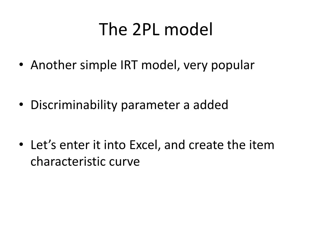 the 2pl model 1