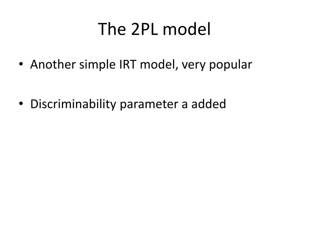 the 2pl model