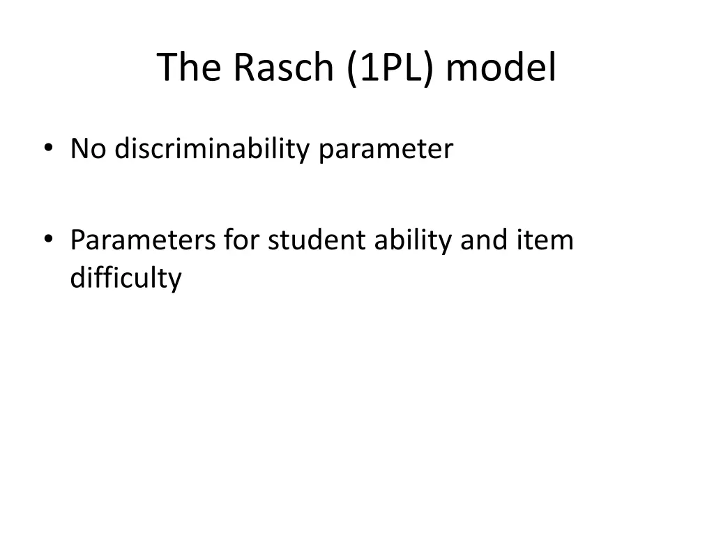 the rasch 1pl model 1