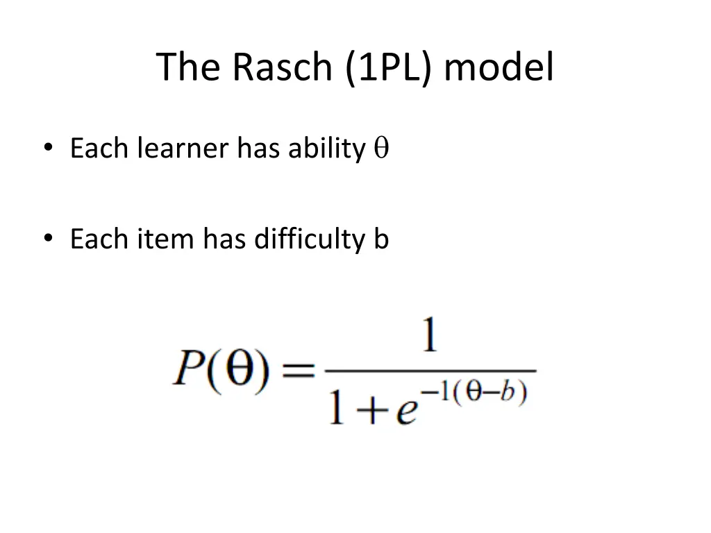 the rasch 1pl model 2