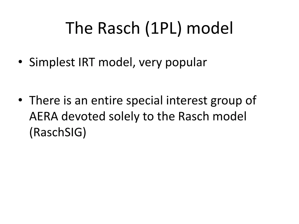 the rasch 1pl model