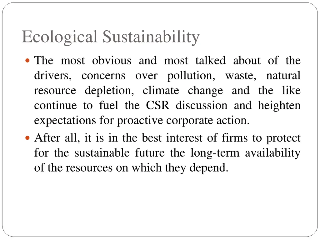 ecological sustainability