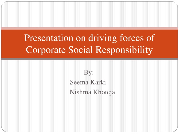 presentation on driving forces of corporate