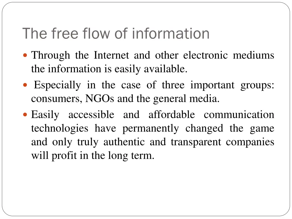 the free flow of information