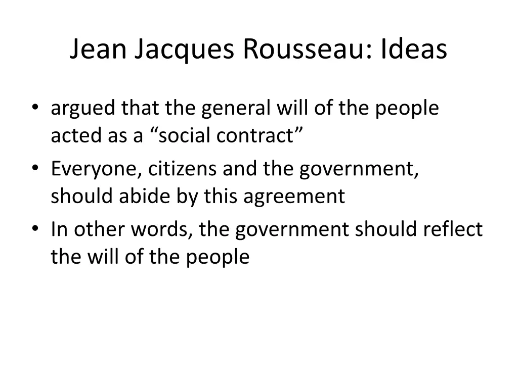 jean jacques rousseau ideas