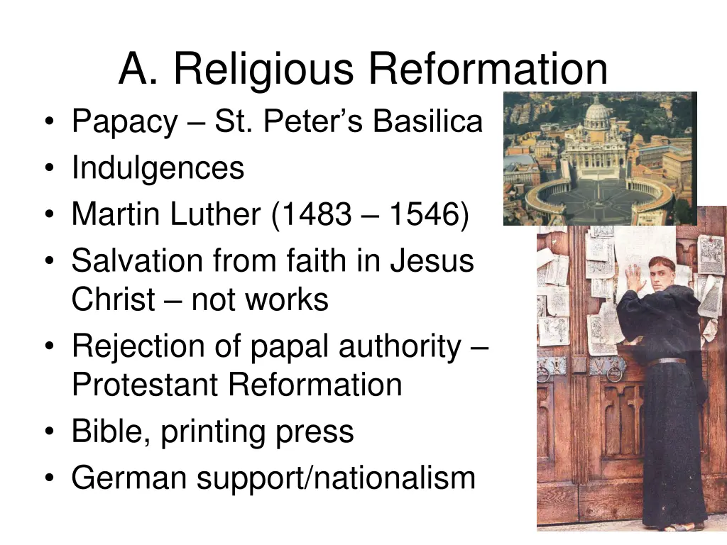a religious reformation papacy st peter