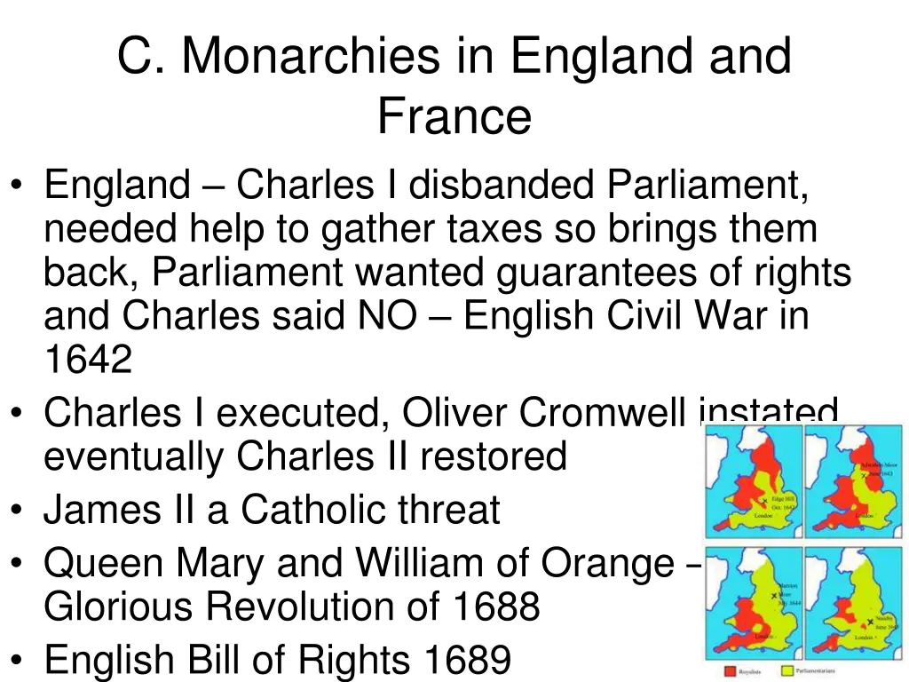 c monarchies in england and france england