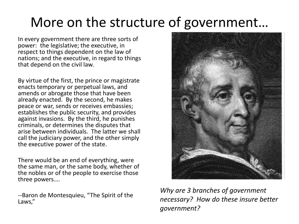 more on the structure of government