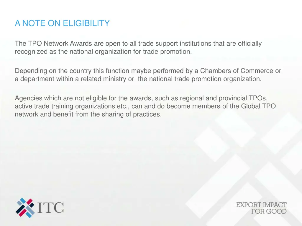 a note on eligibility