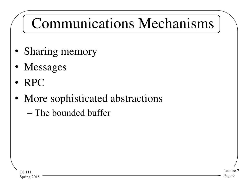 communications mechanisms