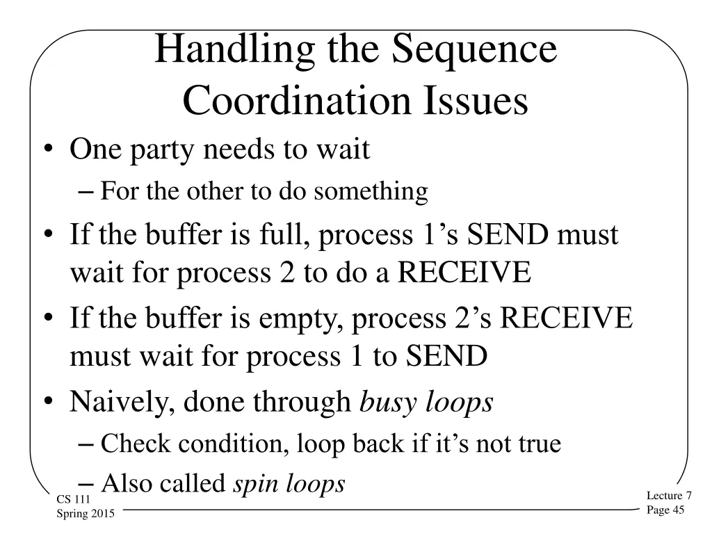 handling the sequence coordination issues