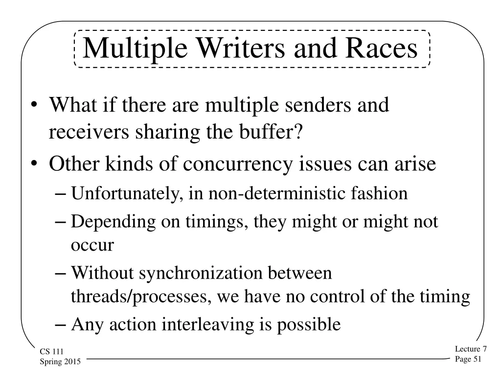 multiple writers and races