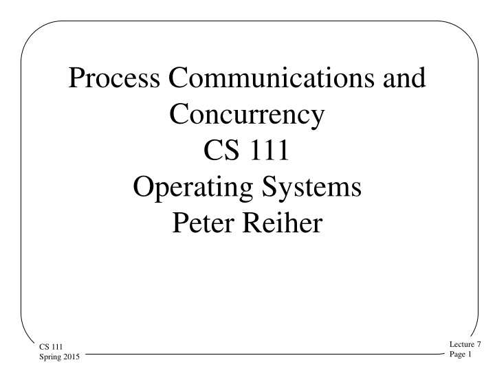 process communications and concurrency