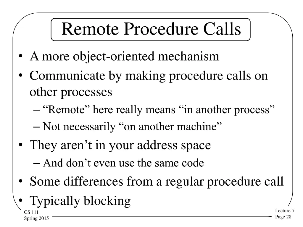 remote procedure calls