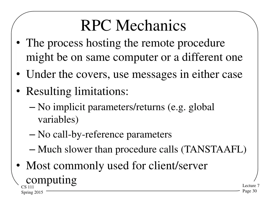 rpc mechanics