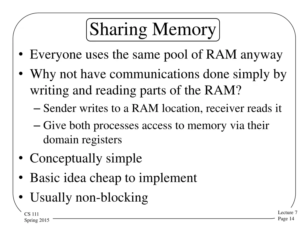 sharing memory