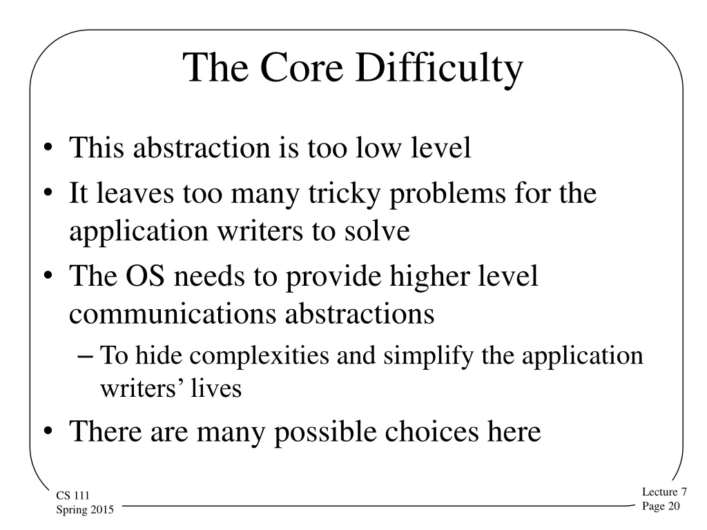 the core difficulty