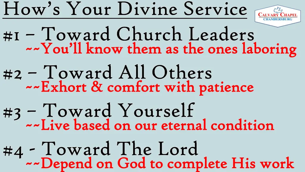 how s how s your divine service your divine