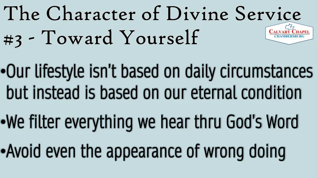 the character of divine service the character 4