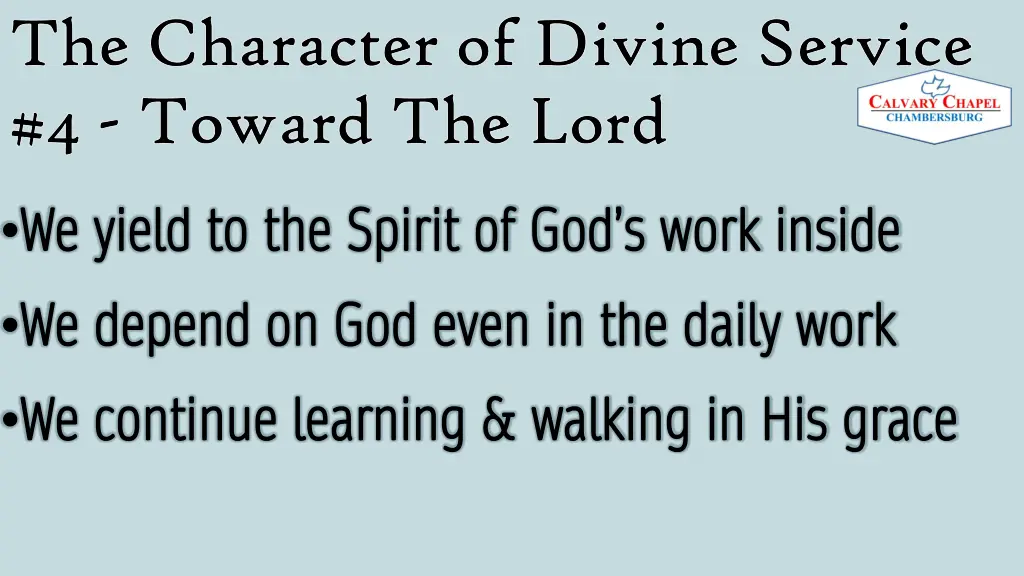 the character of divine service the character 6