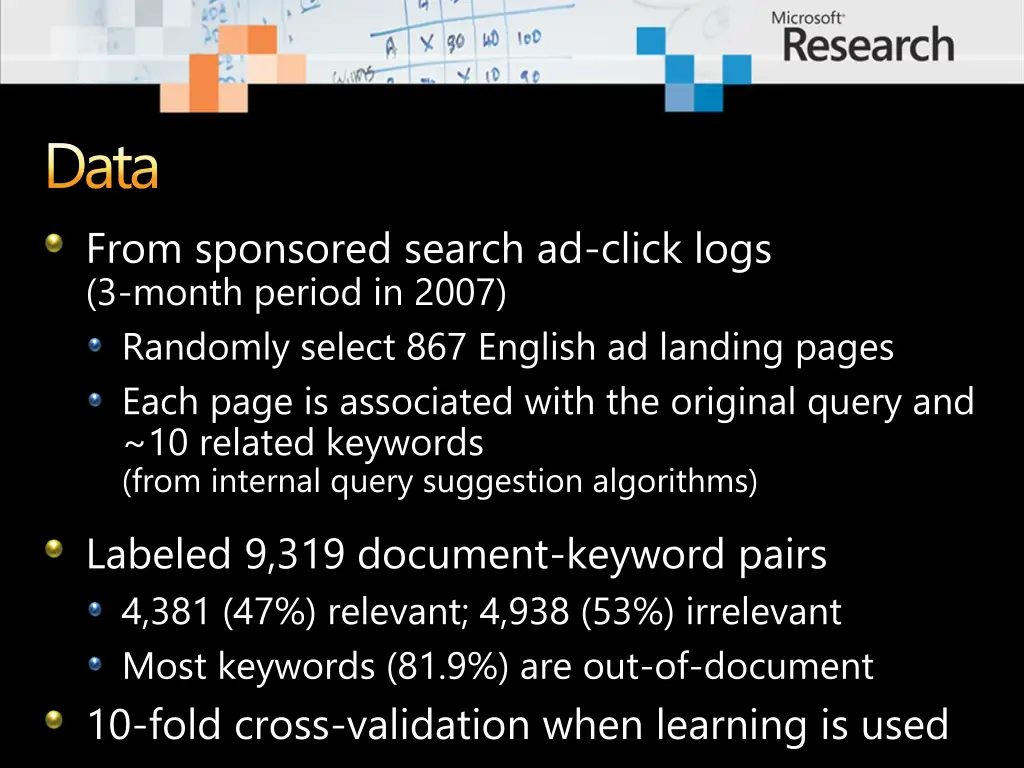 data from sponsored search ad click logs 3 month