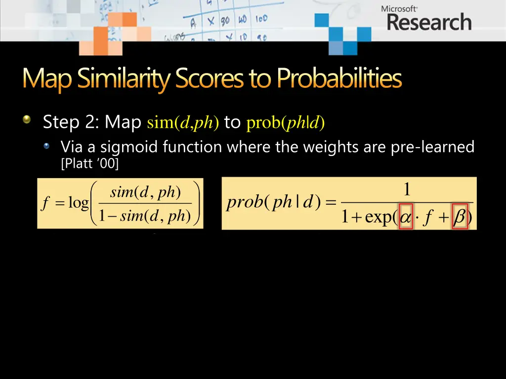 map similarity scores to probabilities