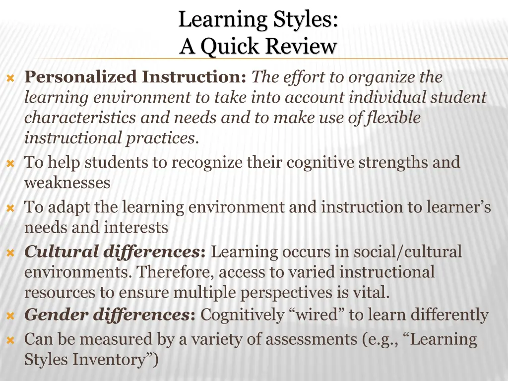 learning styles a quick review
