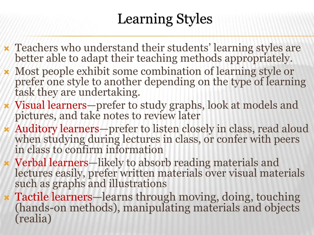 learning styles